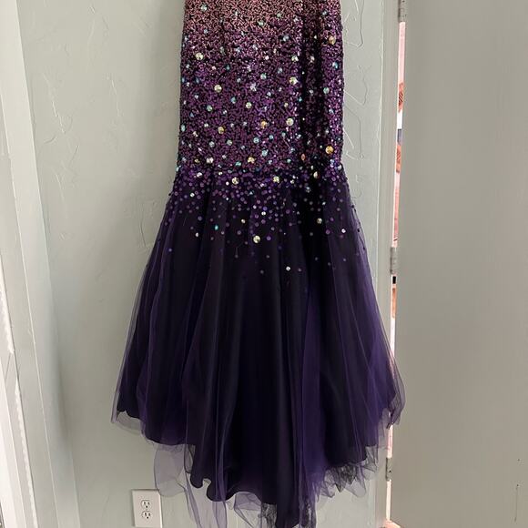 Jolene Purple Sequence Mermaid Prom Dress - Picture 5 of 16